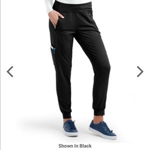 Black Jogger Scrub Pants (Purple Label) Medium